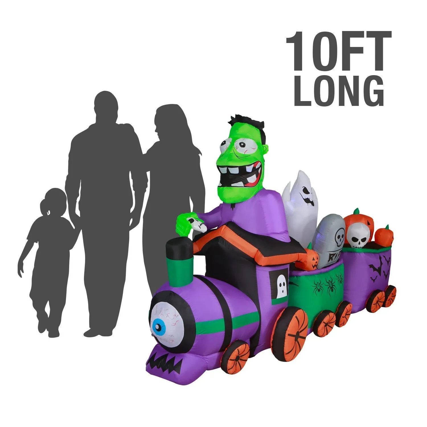 10 ft Long Runaway Graveyard Train Halloween Inflatable