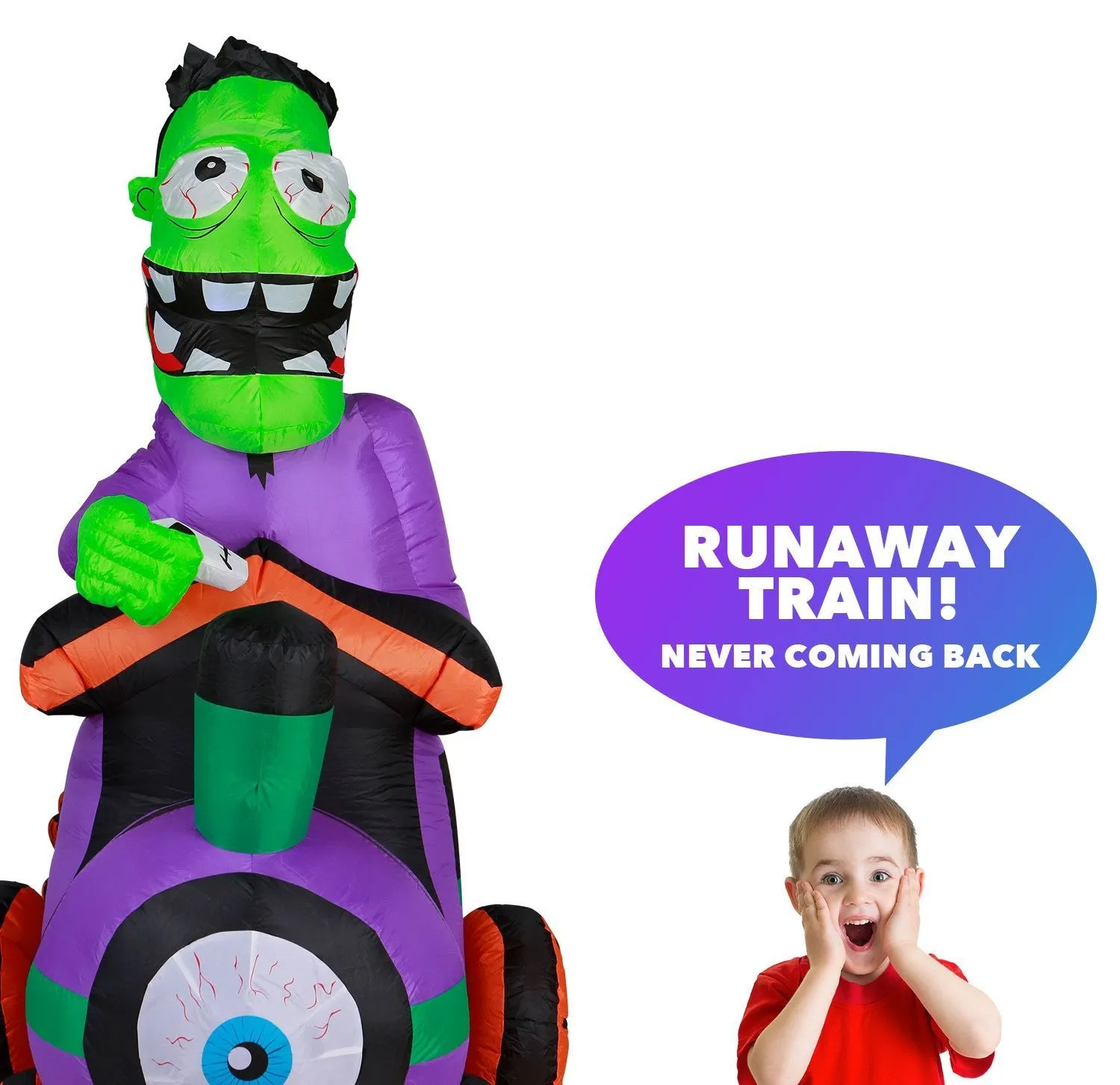 10 ft Long Runaway Graveyard Train Halloween Inflatable