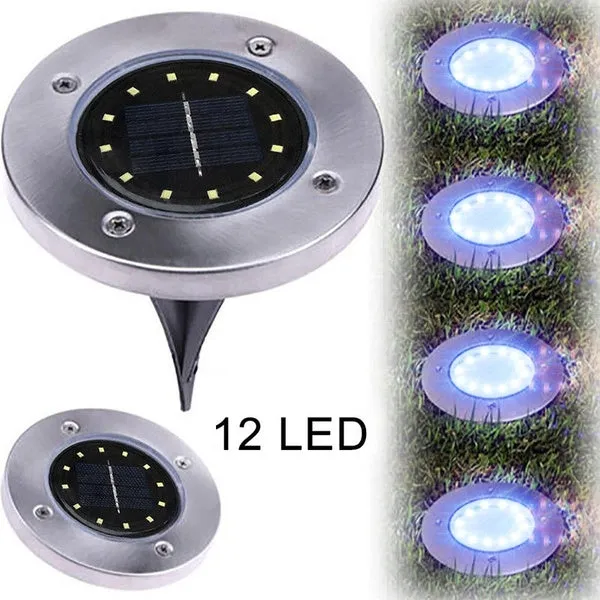 5/8/12LED Solar Power Buried Light Under Ground Lamp Outdoor Path Way Garden Lawn Yard Outdoor Lighting
