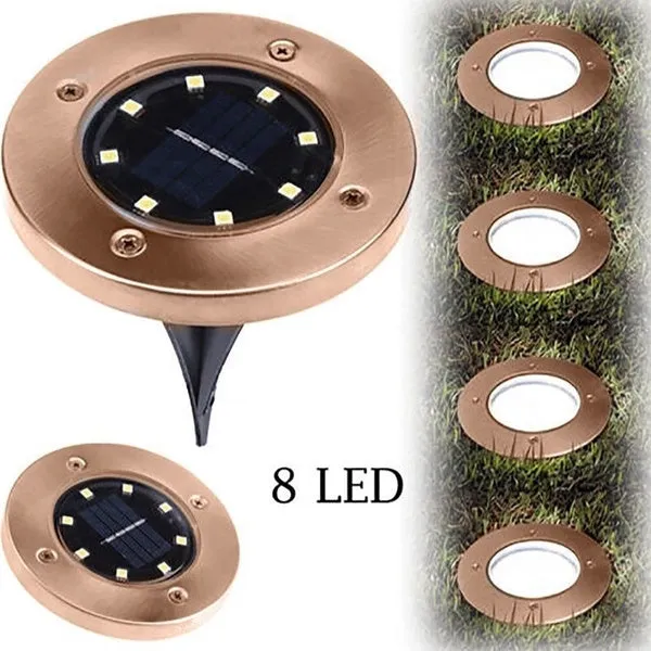 5/8/12LED Solar Power Buried Light Under Ground Lamp Outdoor Path Way Garden Lawn Yard Outdoor Lighting