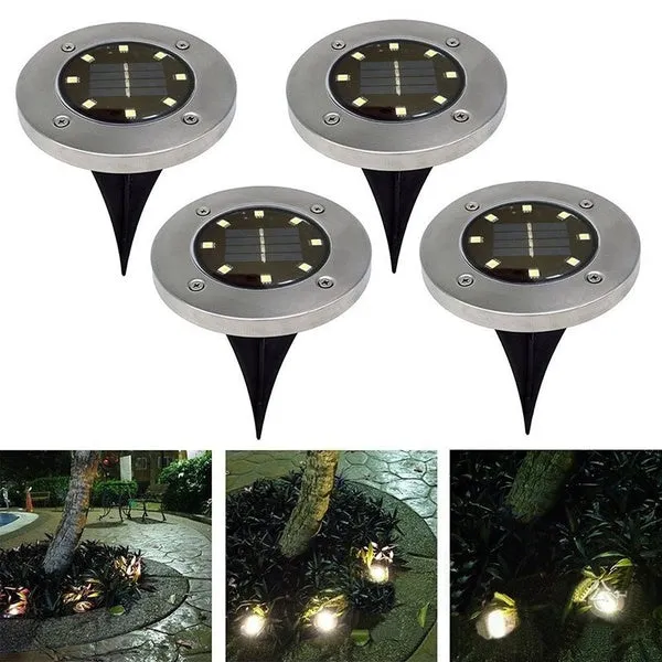 5/8/12LED Solar Power Buried Light Under Ground Lamp Outdoor Path Way Garden Lawn Yard Outdoor Lighting