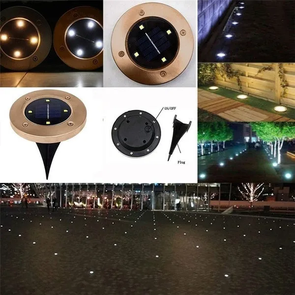 5/8/12LED Solar Power Buried Light Under Ground Lamp Outdoor Path Way Garden Lawn Yard Outdoor Lighting