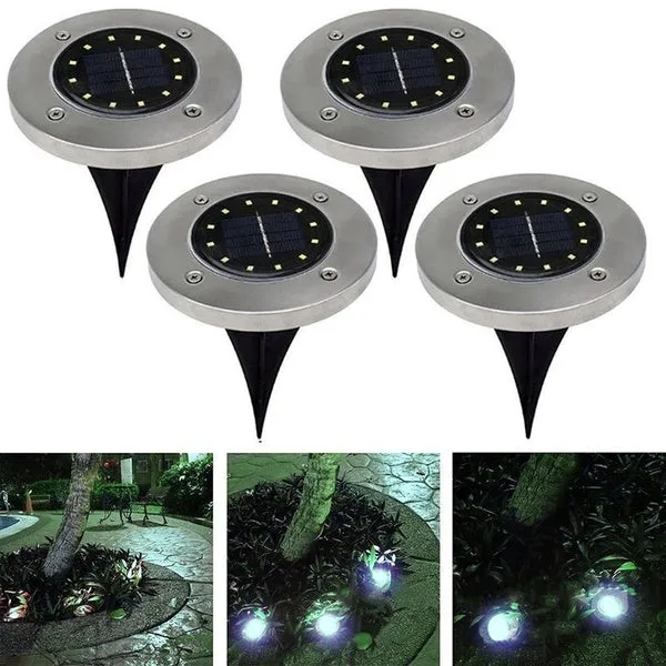 5/8/12LED Solar Power Buried Light Under Ground Lamp Outdoor Path Way Garden Lawn Yard Outdoor Lighting