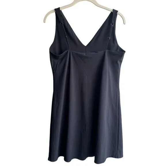 Abercrombie Traveler Wide Strap Mini Dress V-Neck Size Medium Black