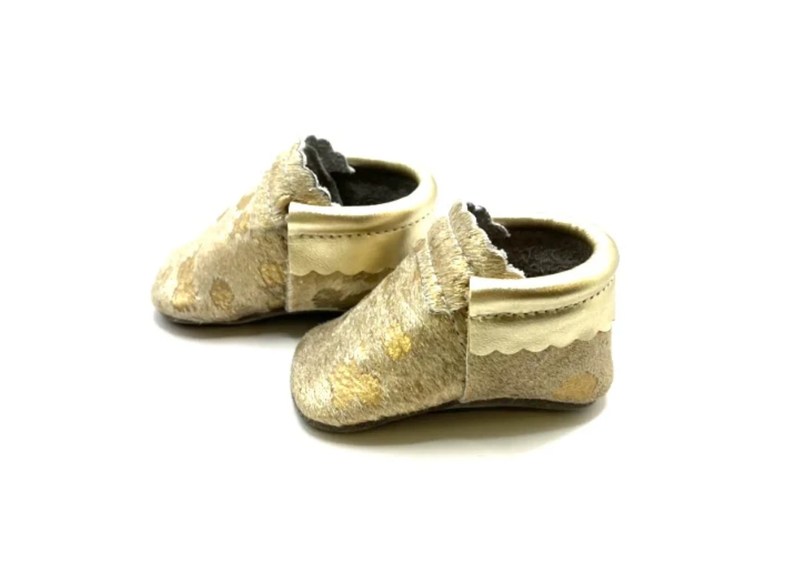 Acid Wash Gold Baby Moccasins