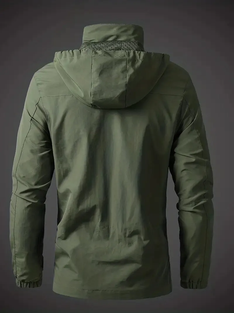 AeroShield™ | Men's Waterproof Windproof Outdoor Jacket | Lightweight, Breathable Fabric & Adjustable Hood