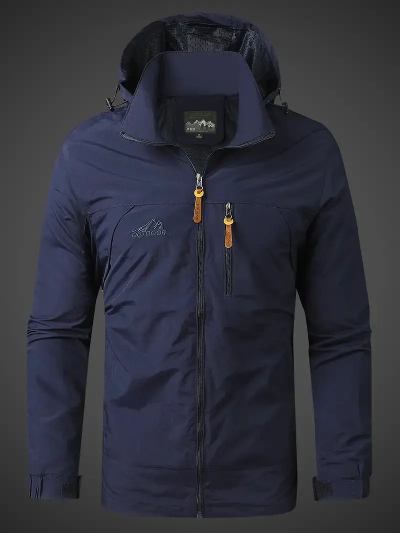 AeroShield™ | Men's Waterproof Windproof Outdoor Jacket | Lightweight, Breathable Fabric & Adjustable Hood