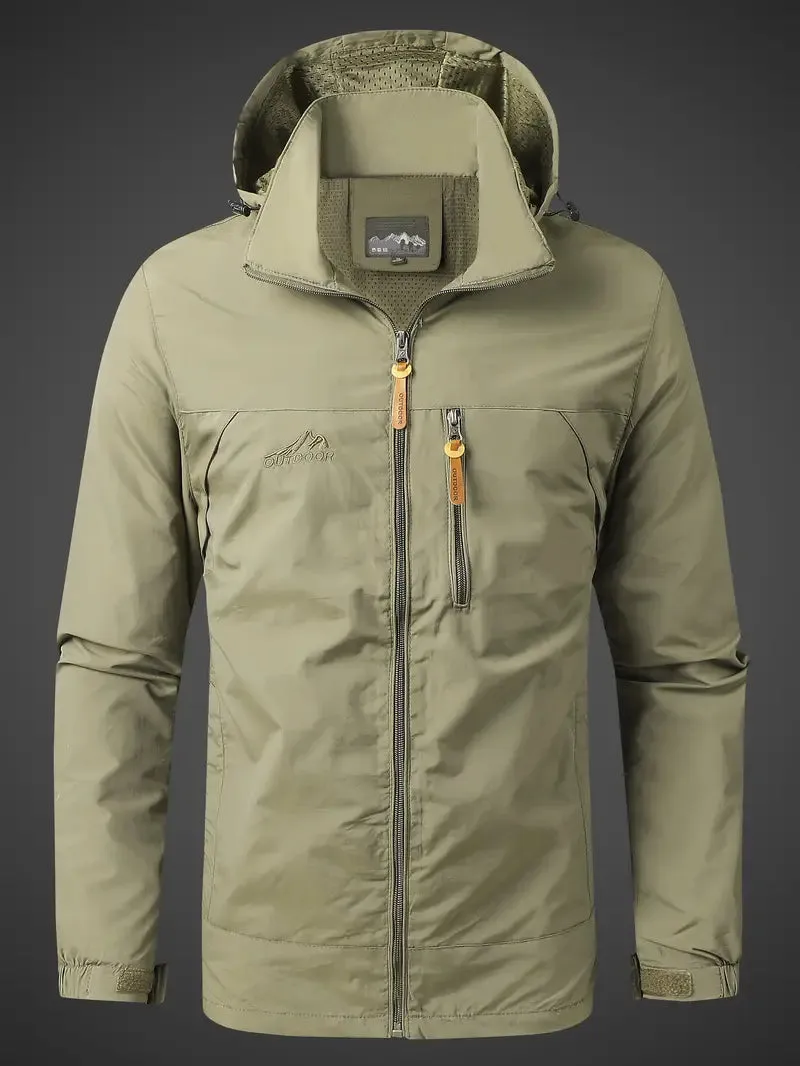 AeroShield™ | Men's Waterproof Windproof Outdoor Jacket | Lightweight, Breathable Fabric & Adjustable Hood
