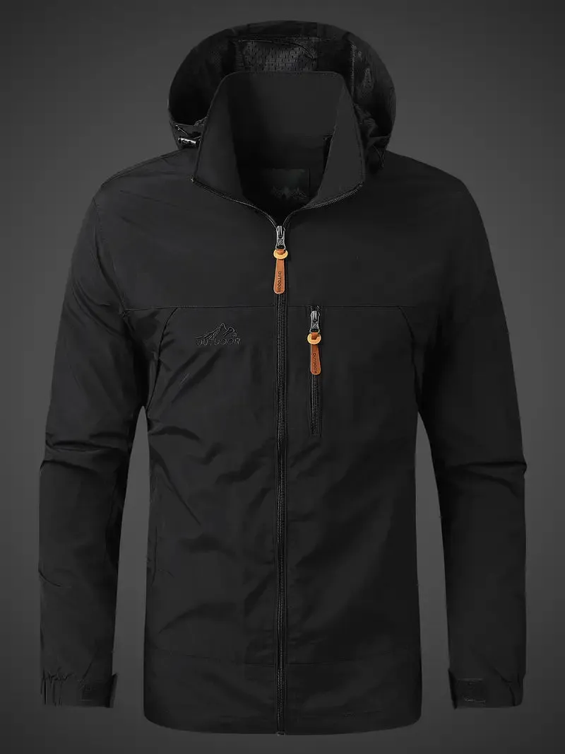 AeroShield™ | Men's Waterproof Windproof Outdoor Jacket | Lightweight, Breathable Fabric & Adjustable Hood