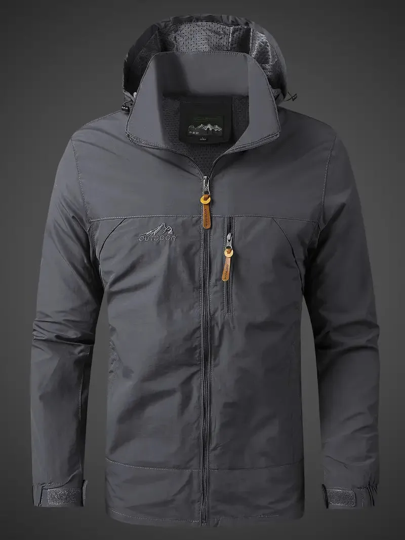 AeroShield™ | Men's Waterproof Windproof Outdoor Jacket | Lightweight, Breathable Fabric & Adjustable Hood