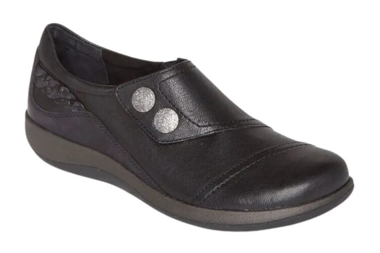 Aetrex Karina Monk Strap Black Dress Shoe