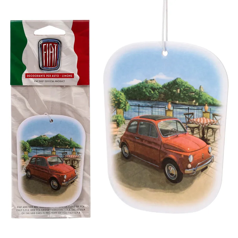 Air Freshener - Lemon Scented Fiat 500 Mountain Scene