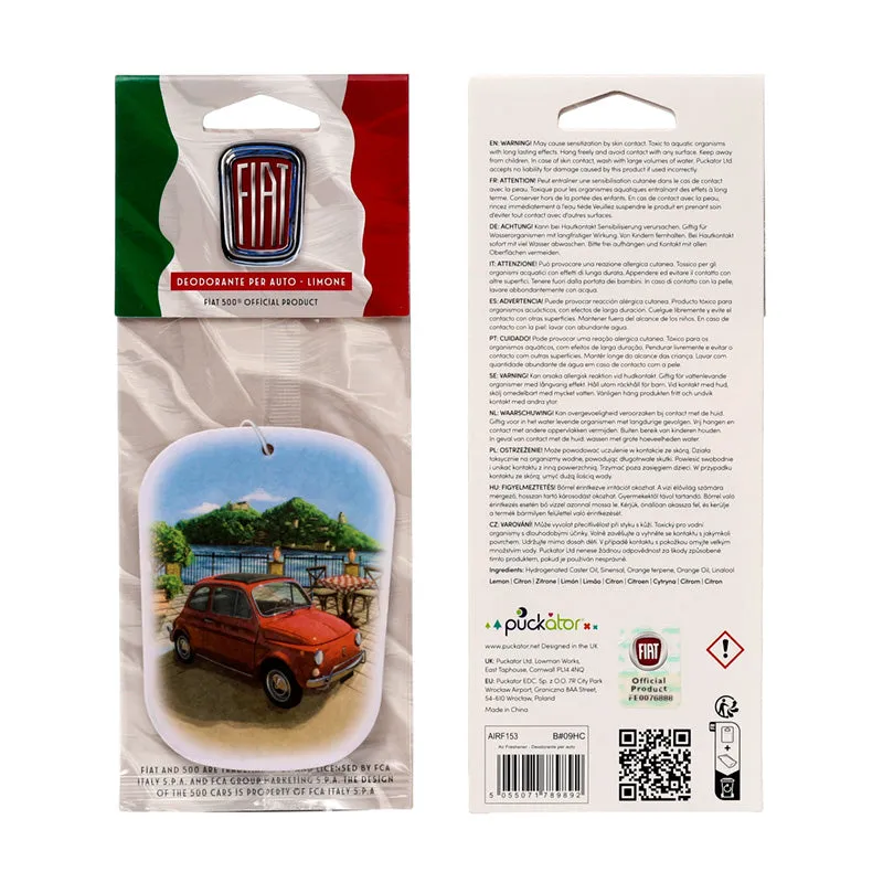 Air Freshener - Lemon Scented Fiat 500 Mountain Scene