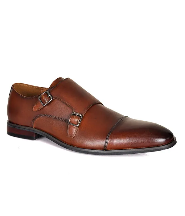 Aldo Brown Double Monk Strap Leather Shoes