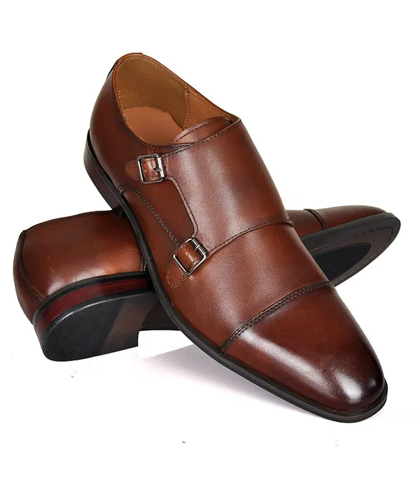 Aldo Brown Double Monk Strap Leather Shoes