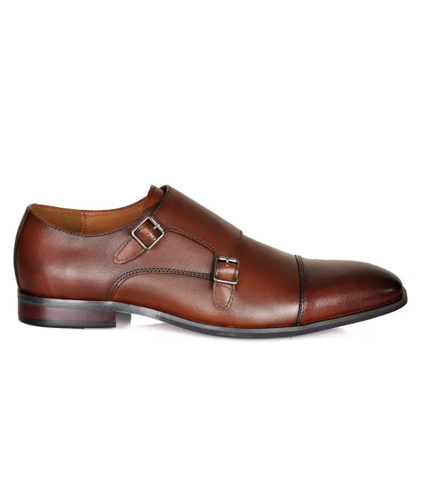 Aldo Brown Double Monk Strap Leather Shoes