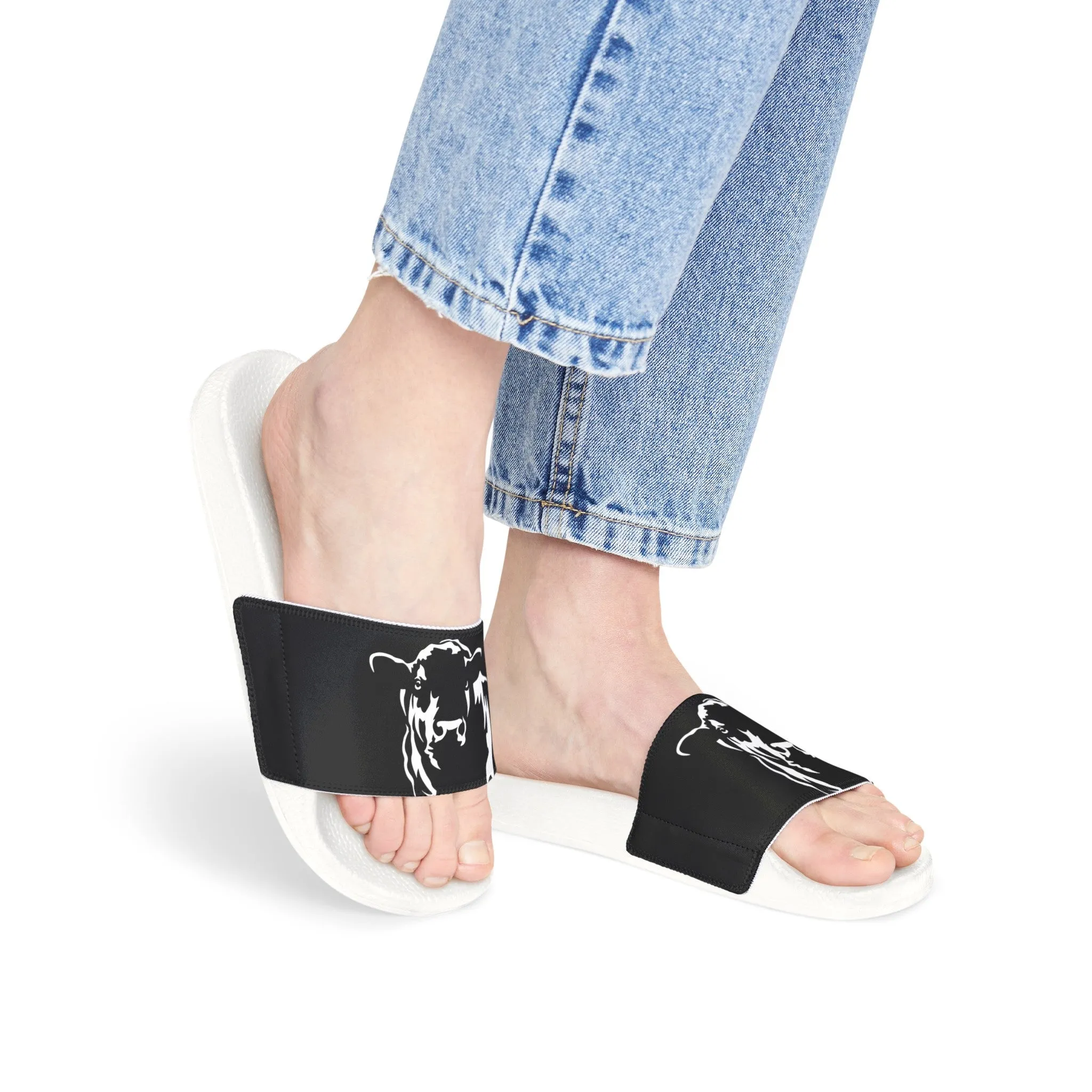 Angus Sandal, Angus Slides, Women's PU Slide Sandals, Est Beef, Support Beef