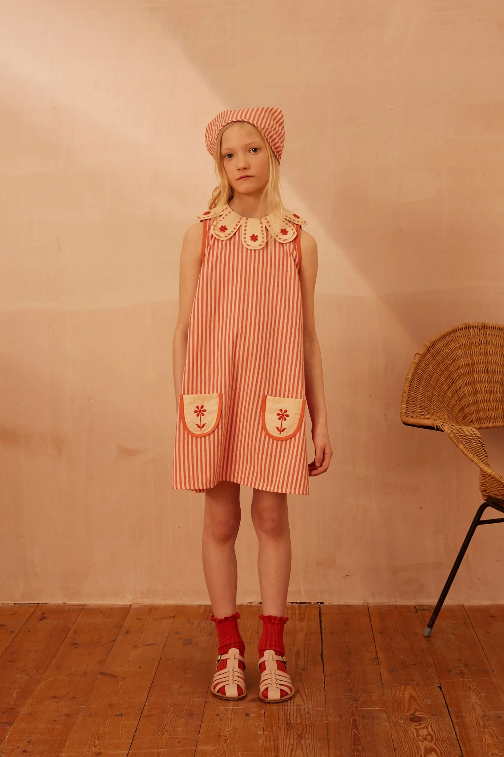 Apolina Flora Dress || Mayols Stripe