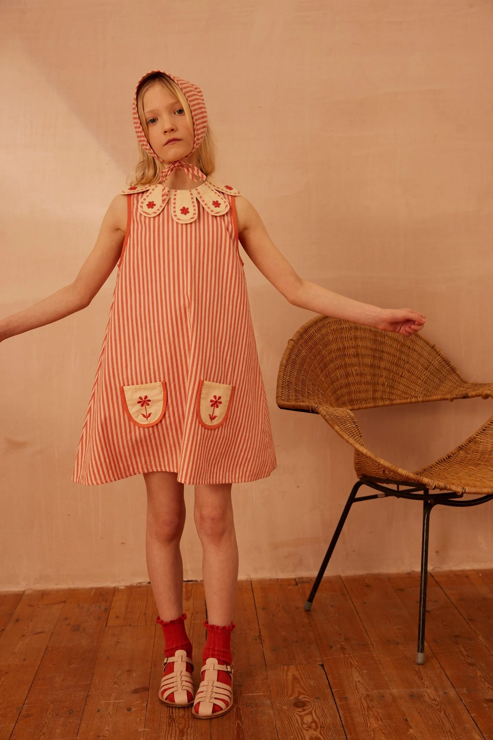 Apolina Flora Dress || Mayols Stripe