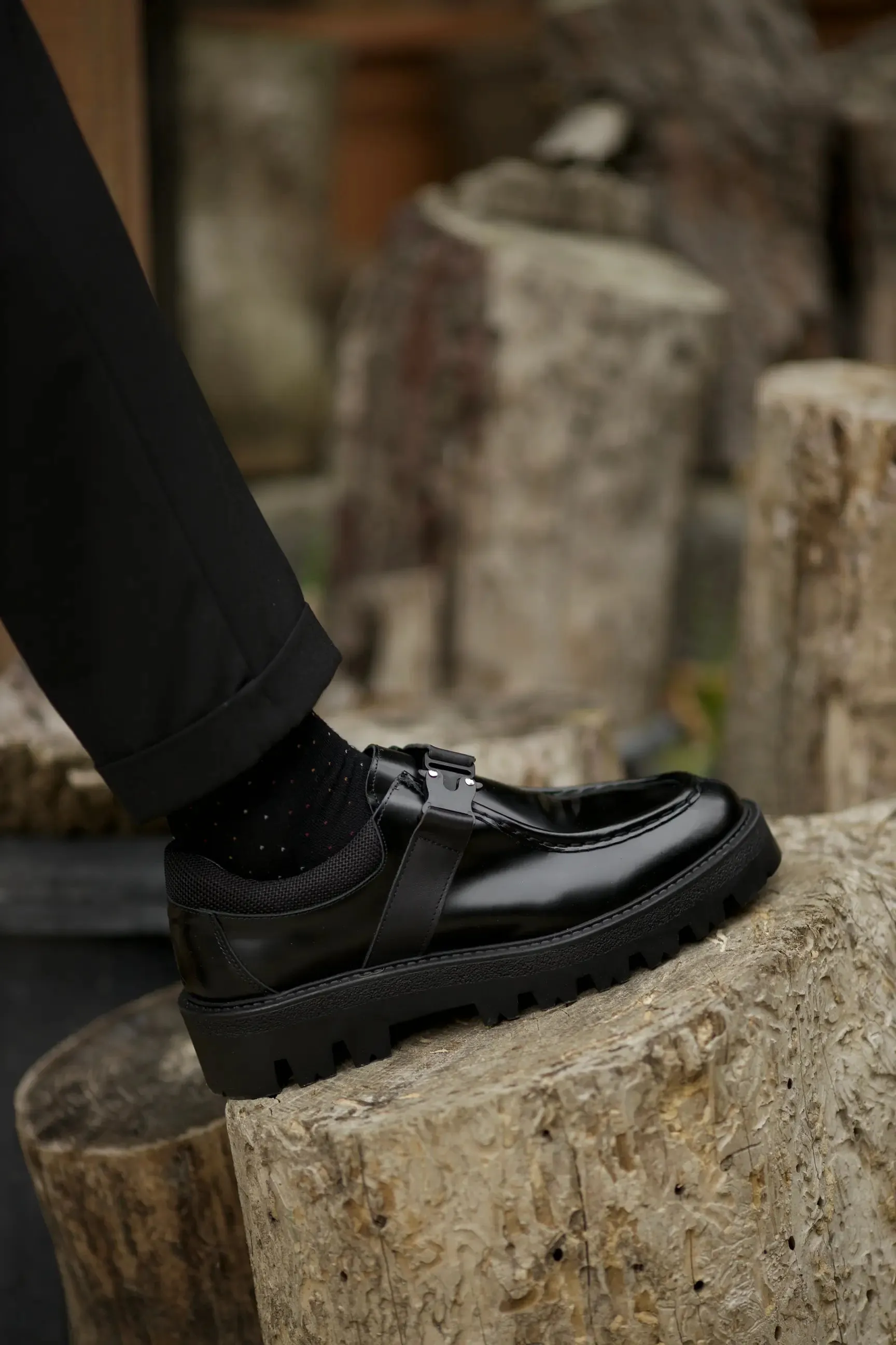 Black Calf Single Monk