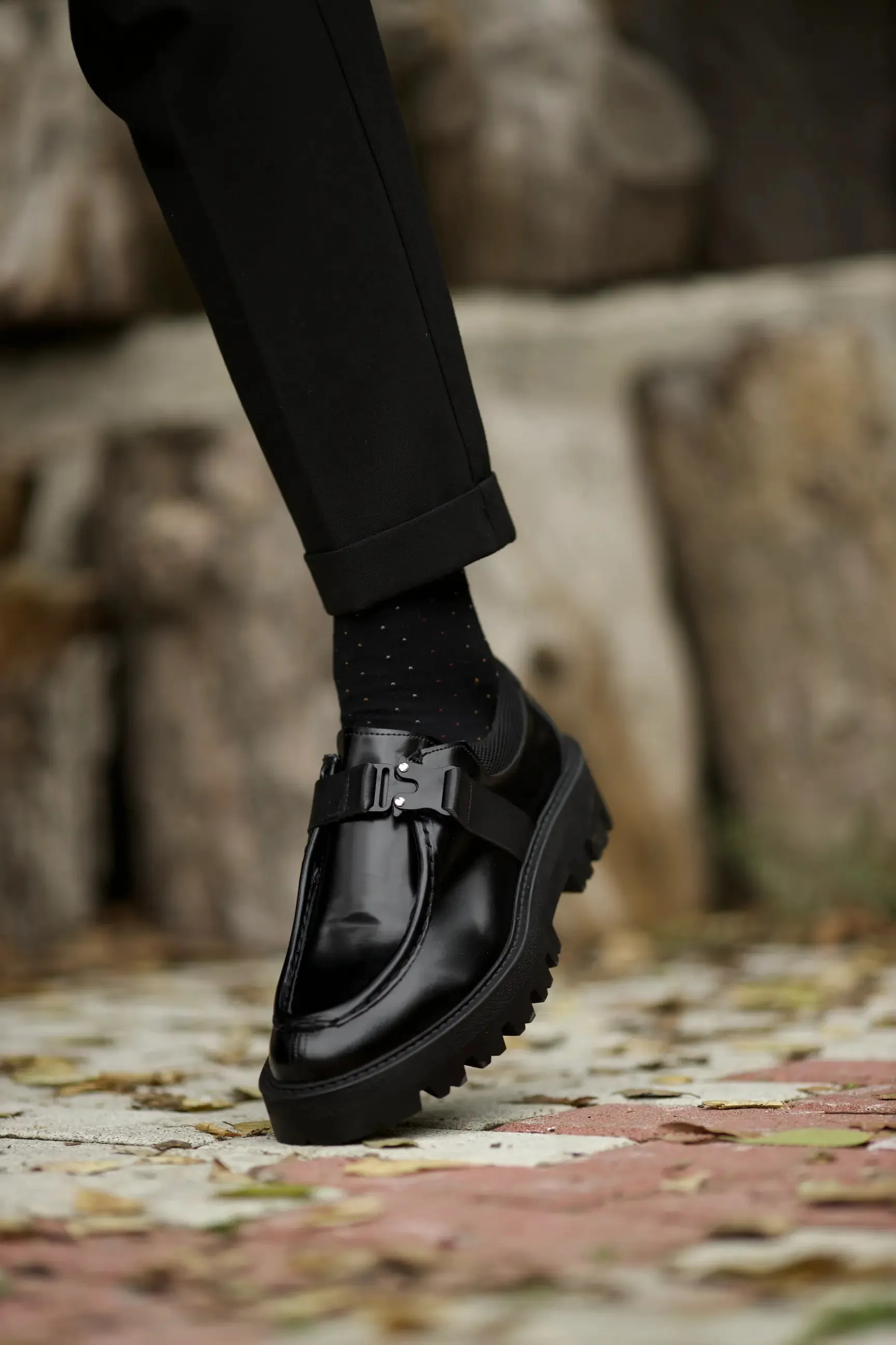 Black Calf Single Monk