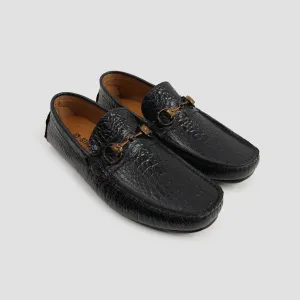 BLACK MILT LEATHER MOCCASIN