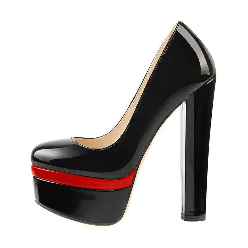 Black Patent Leather Platform Heels by Your Shiny Clothes