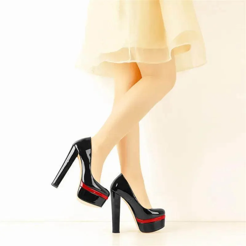 Black Patent Leather Platform Heels by Your Shiny Clothes