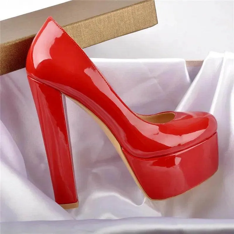 Black Patent Leather Platform Heels by Your Shiny Clothes