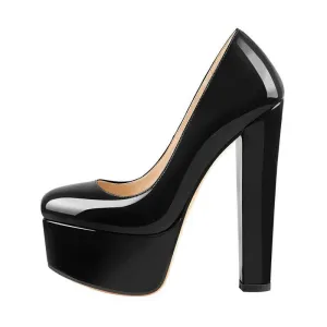 Black Patent Leather Platform Heels by Your Shiny Clothes