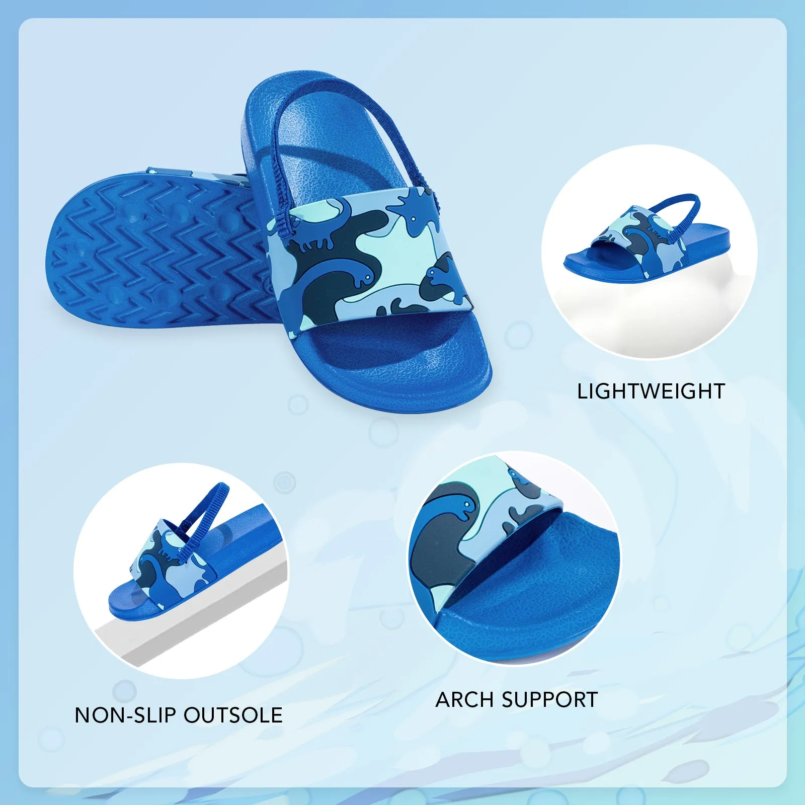 Blue Dinosaur Boys Water Shoes Beach Sandals