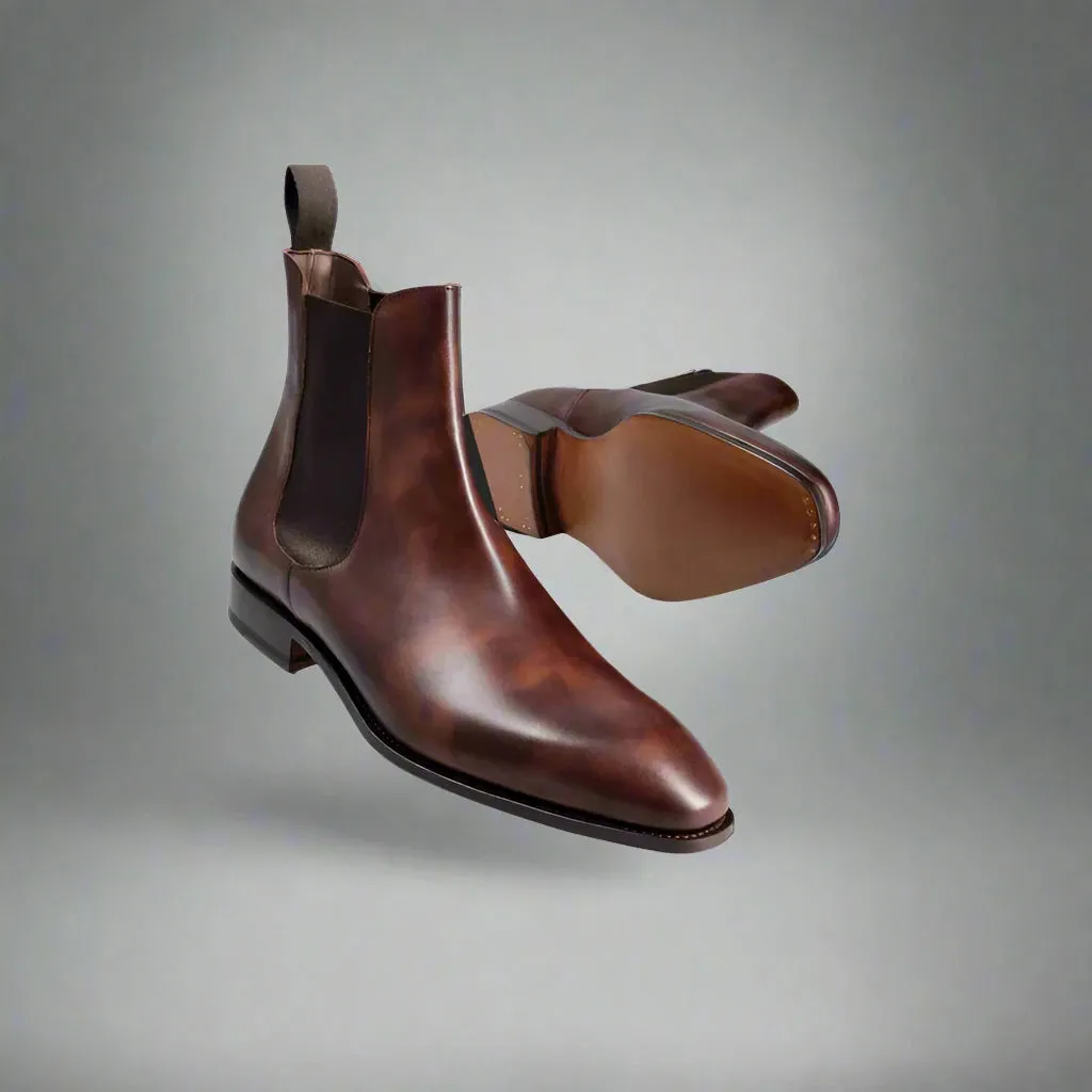 Brown Leather Teruel Slip On Chelsea Boots - Boots