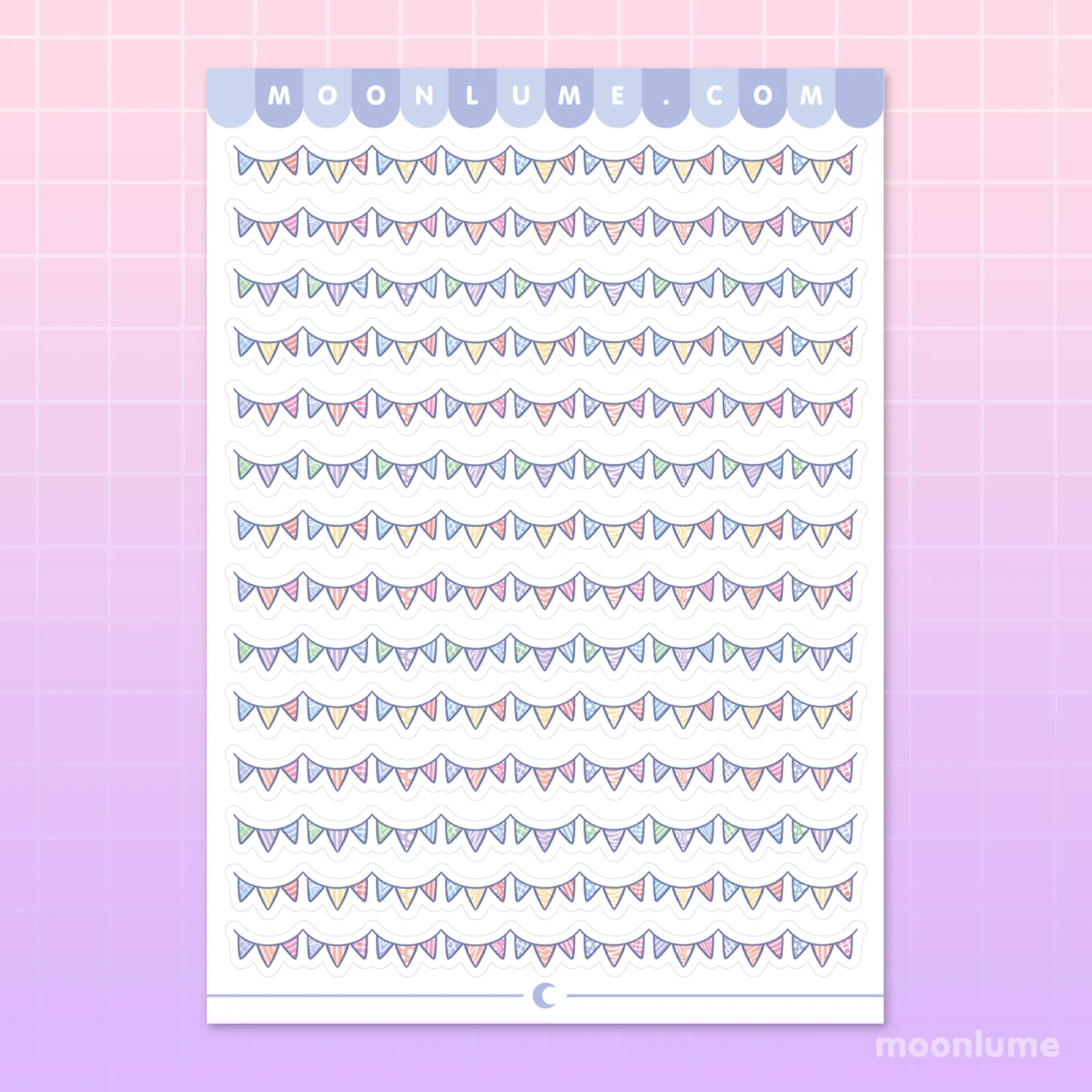 Bunting Banner Flag Dividers - matte vinyl sticker sheet