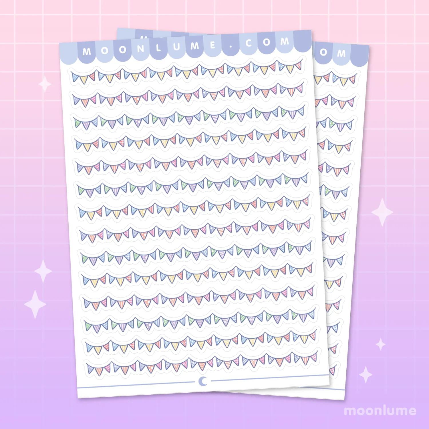 Bunting Banner Flag Dividers - matte vinyl sticker sheet