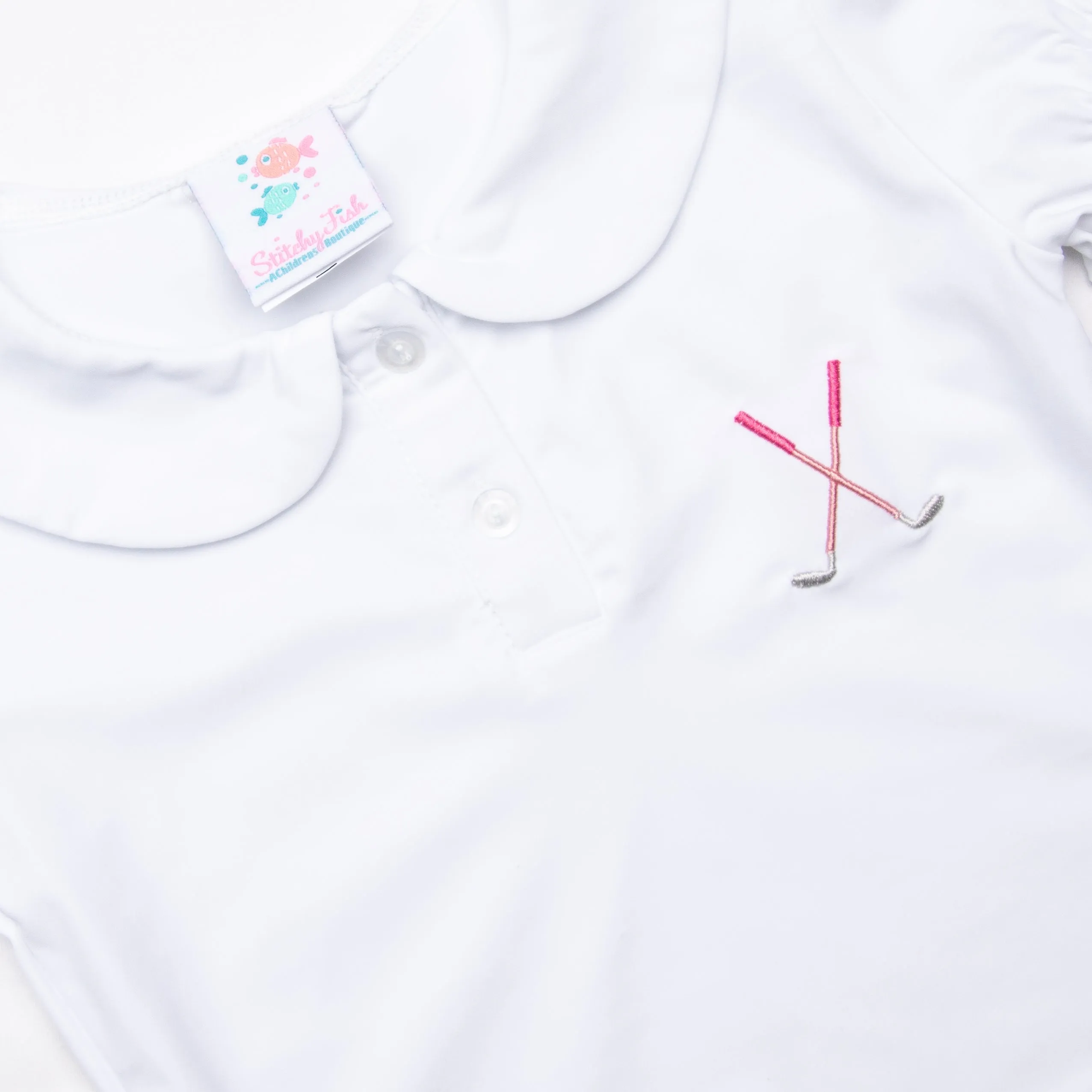 Caddy Cutie Embroidered Short Set, Pink