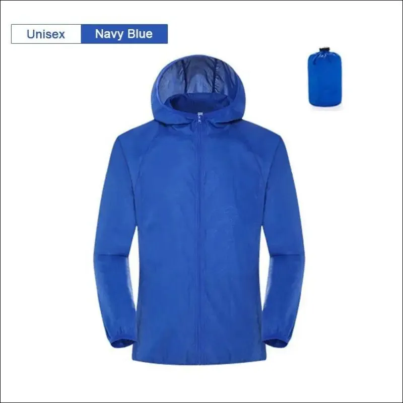 Camping rain jacket - waterproof sun protection windbreaker