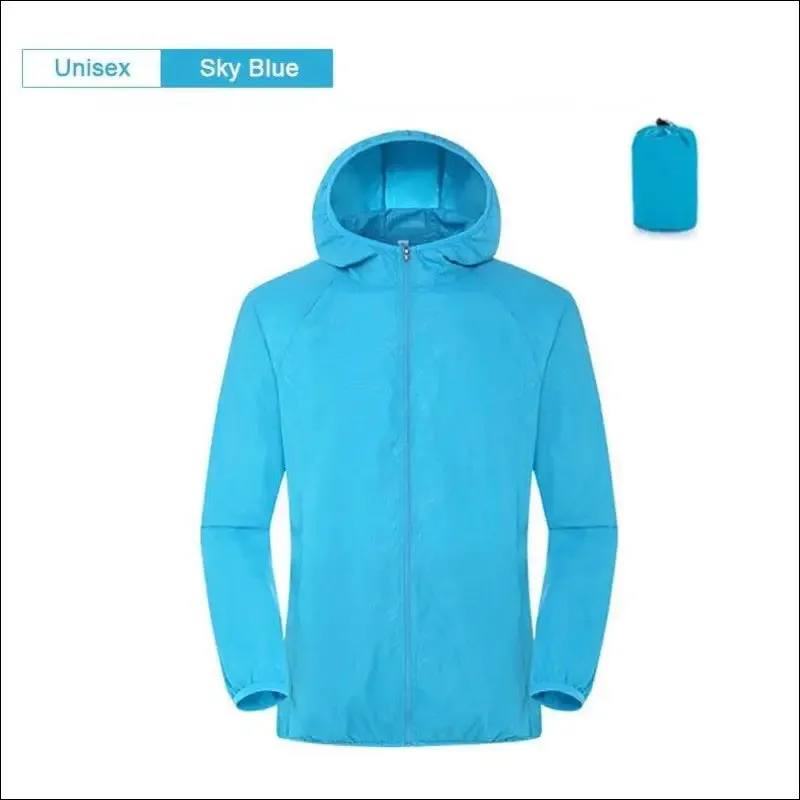 Camping rain jacket - waterproof sun protection windbreaker