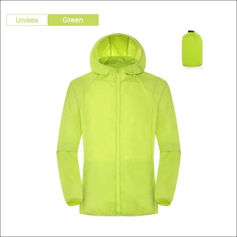 Camping rain jacket - waterproof sun protection windbreaker