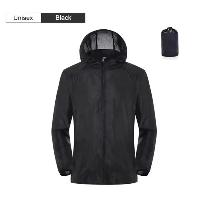 Camping rain jacket - waterproof sun protection windbreaker