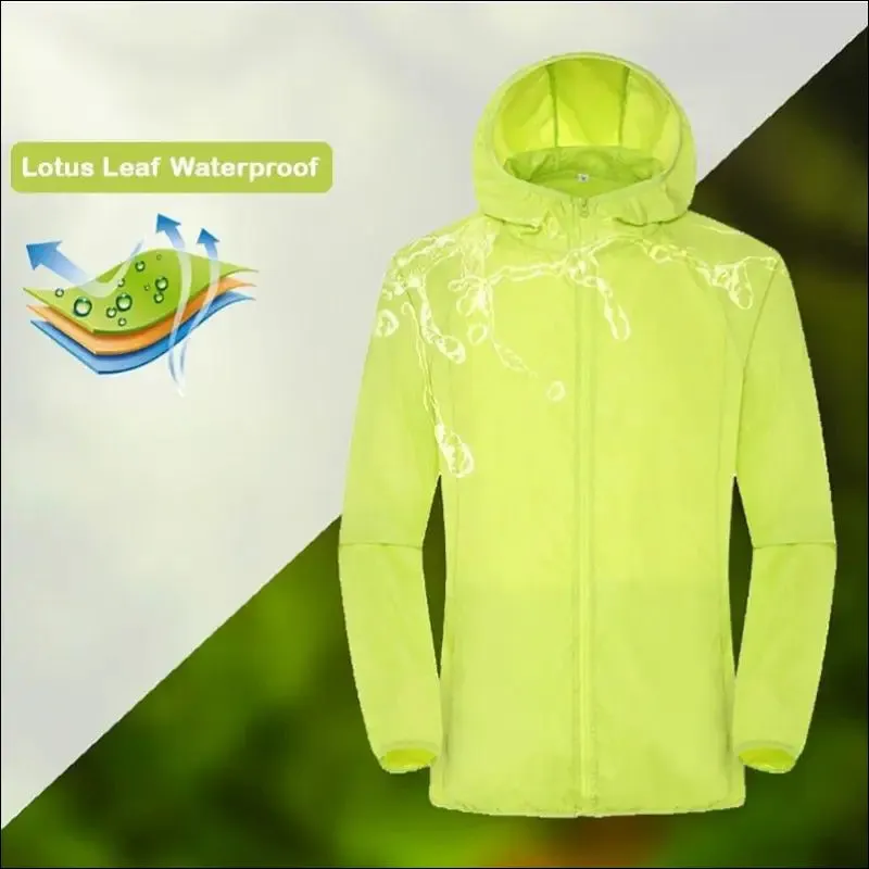 Camping rain jacket - waterproof sun protection windbreaker