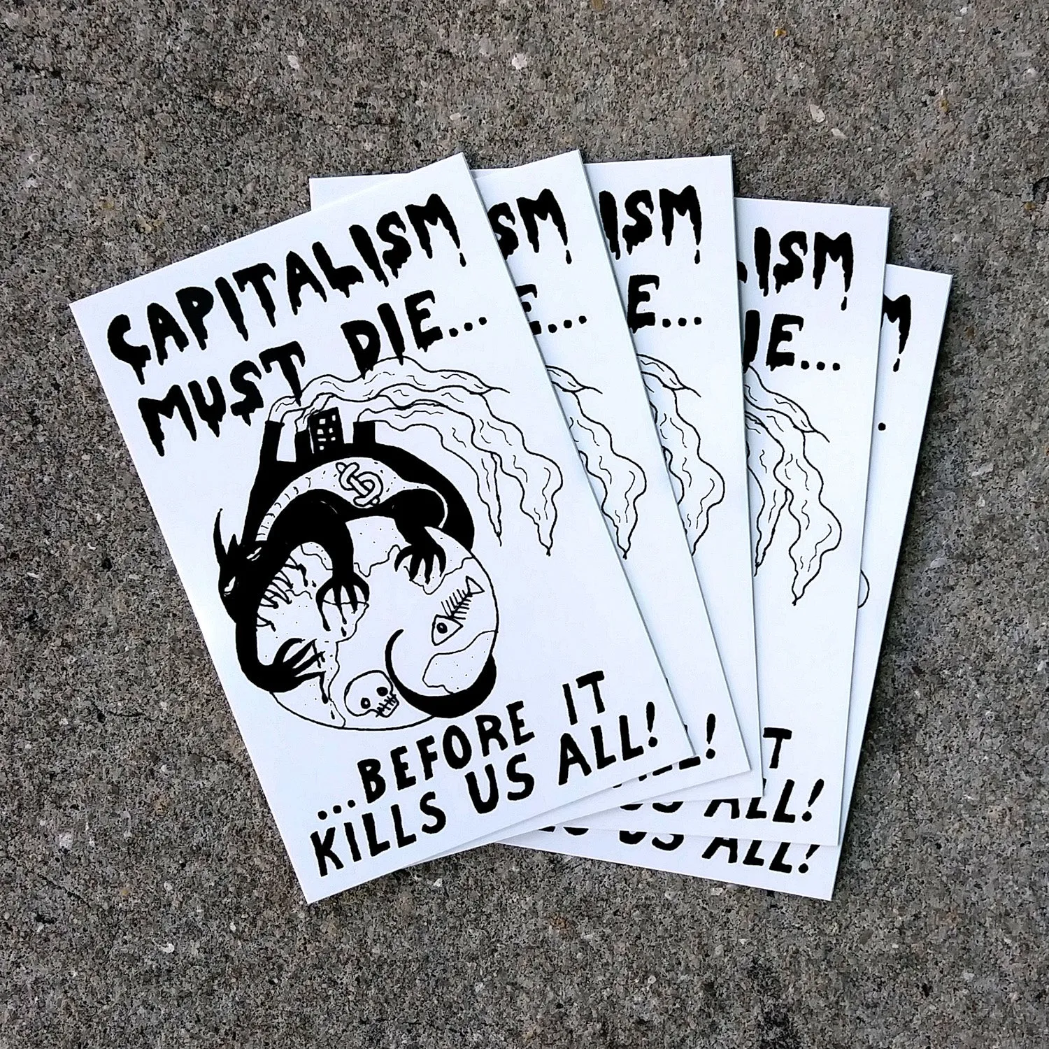 Capitalism Must Die stickers
