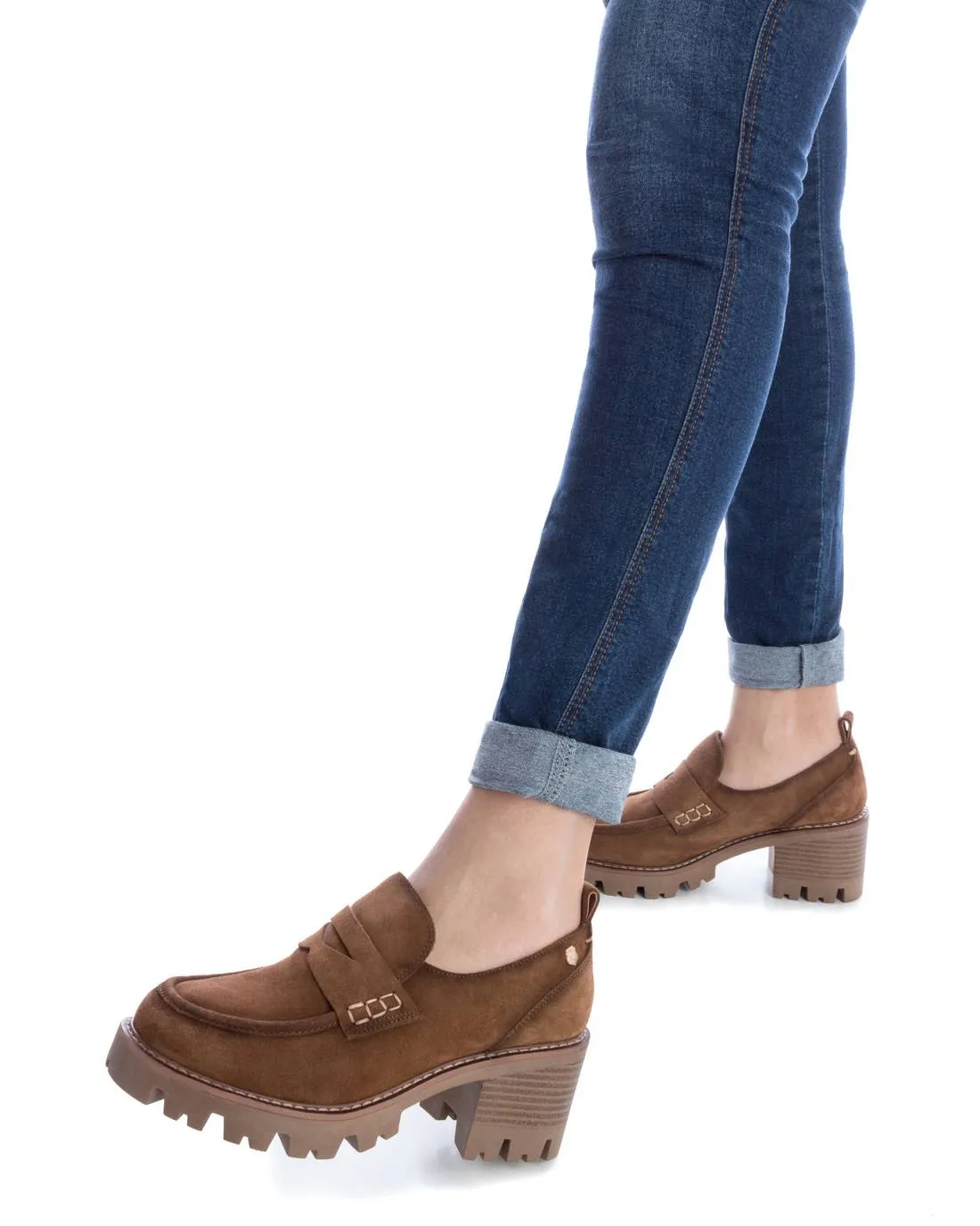 Carmela CollectionWomen's Suede Heeled Moccasins By XTI 161109