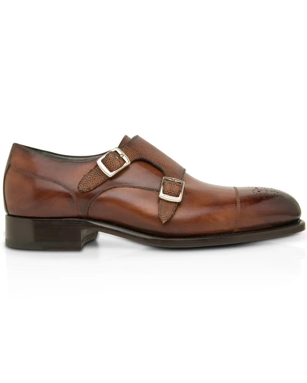 Caserta Double Monk Strap in Brown