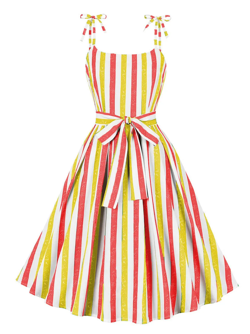 Christmas Green Spaghetti Strap Vintage Swing Dress