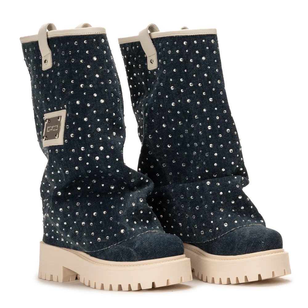 CHUNKY DIAMOND – Denim Blue Boots