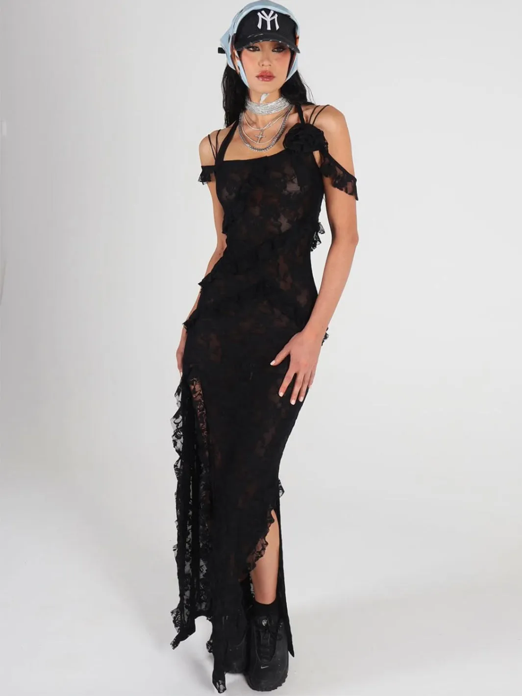 CRYSTA DRESS - BLACK