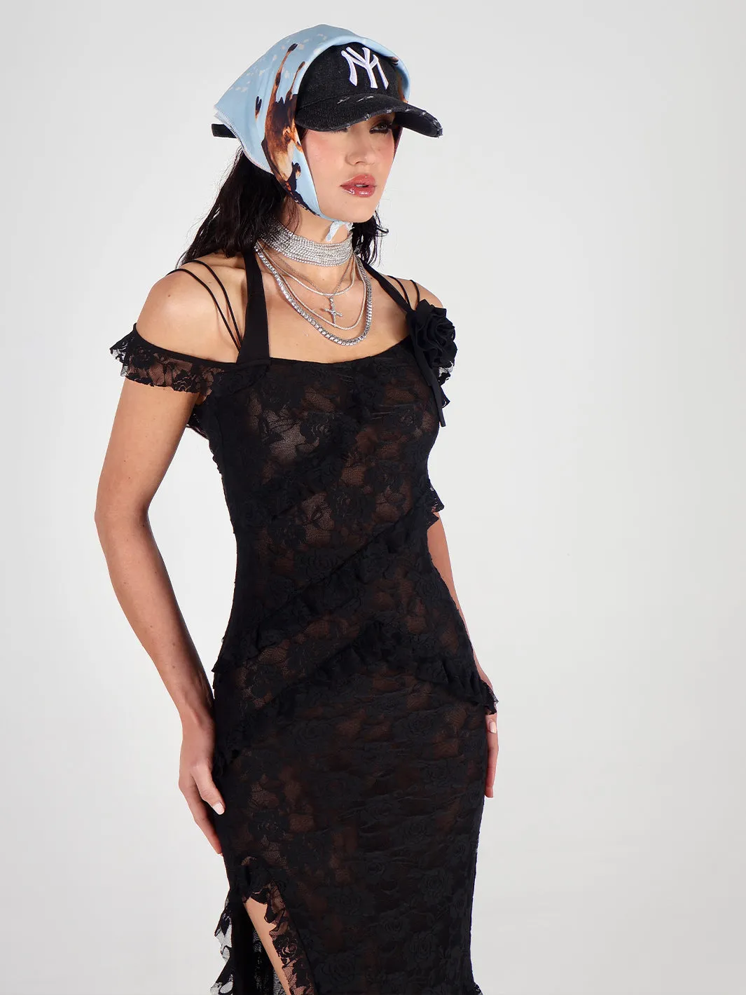 CRYSTA DRESS - BLACK