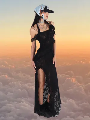 CRYSTA DRESS - BLACK
