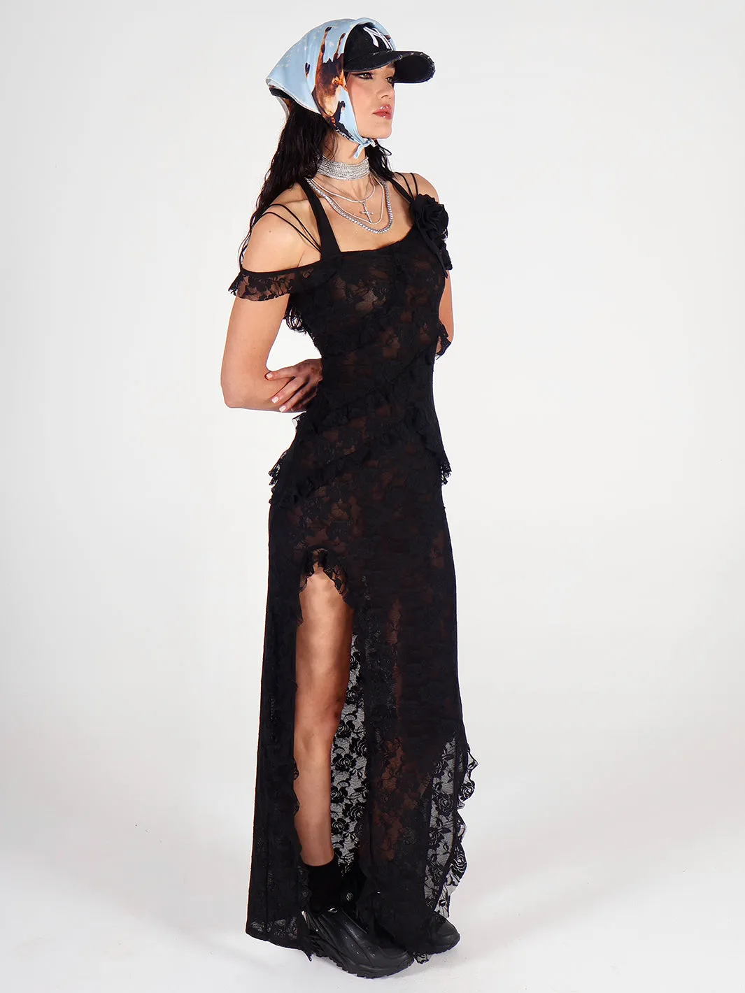 CRYSTA DRESS - BLACK