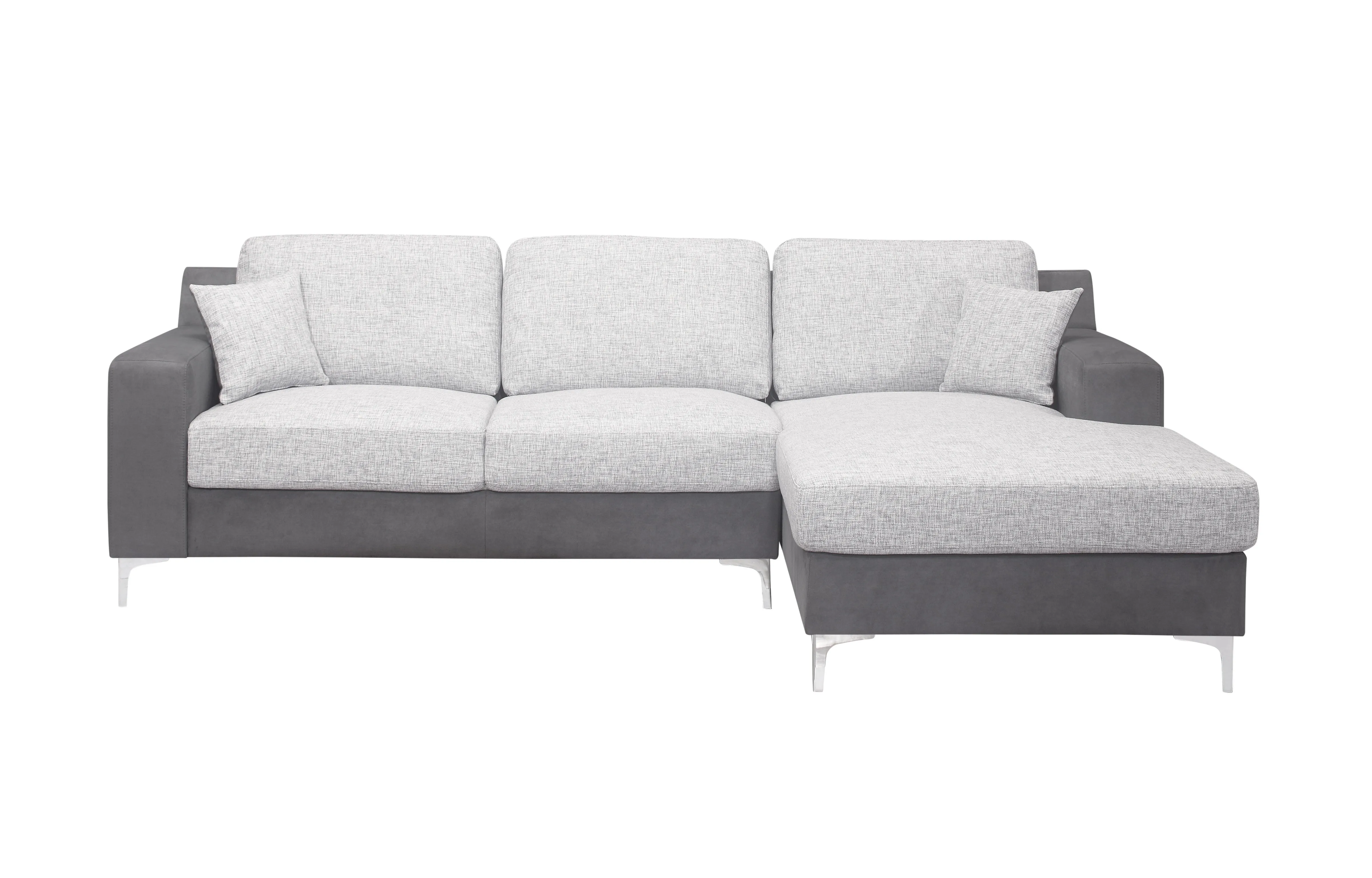 Dark Grey Loveseat & Chaise with 1 Pillow